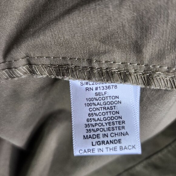 Womens Love Tree Large Olive Green Utility Jacket w/ Sweater Insert Full Zip L - Picture 8 of 13